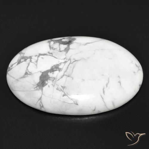 Howlita Branco acinzentado Natural 25.08ct, oval, Opaco