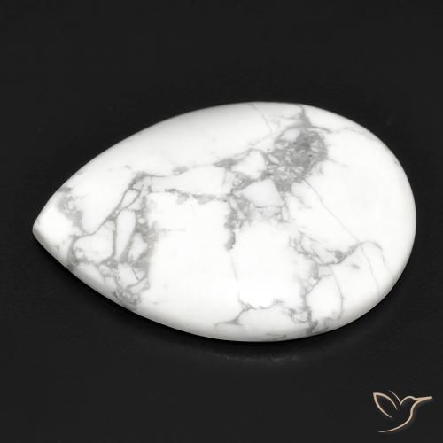 Howlita Branco acinzentado Natural 14.46ct, Formato de pêra, Opaco