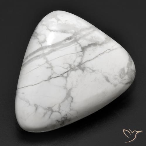 Howlita Branco acinzentado Natural 19.84ct, Trilhão, Opaco