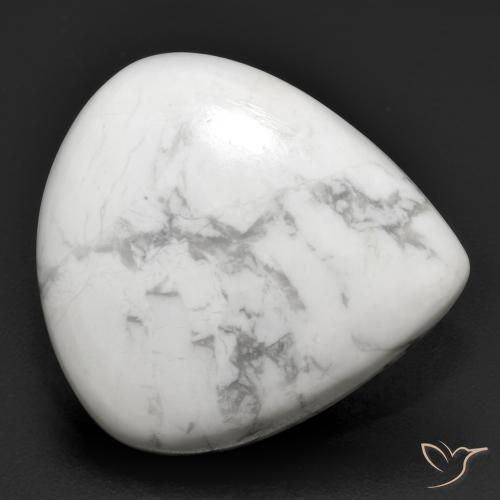 18.34ct Natural Branco acinzentado Howlita, Formato de pêra, Opaco