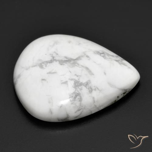Howlita Branco acinzentado Natural 18.34ct, Formato de pêra, Opaco