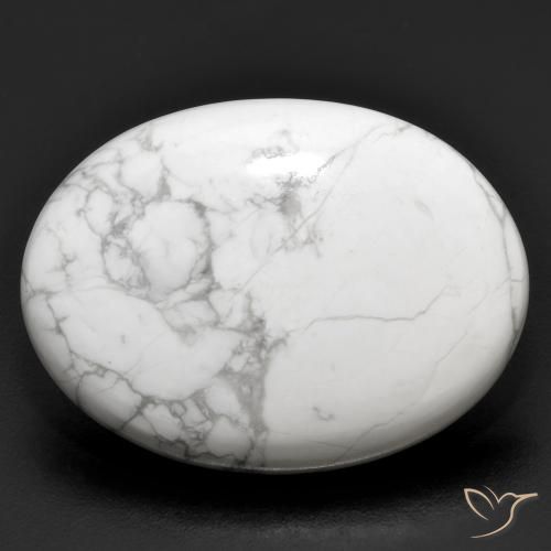 26.94ct Natural Branco acinzentado Howlita, oval, Opaco