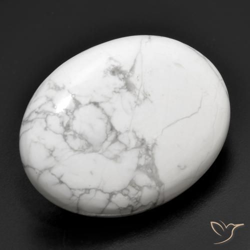 Howlita Branco acinzentado Natural 26.94ct, oval, Opaco