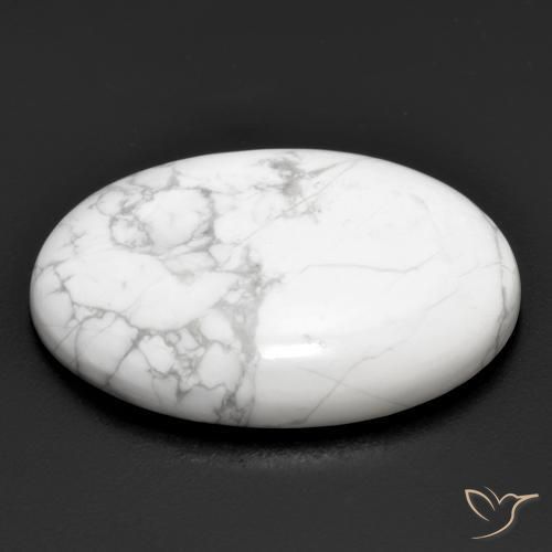 Howlita Branco acinzentado Natural 26.94ct, oval, Opaco