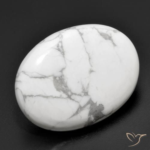 Howlita Branco acinzentado Natural 21.31ct, oval, Opaco