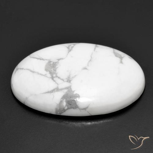 Howlita Branco acinzentado Natural 21.31ct, oval, Opaco