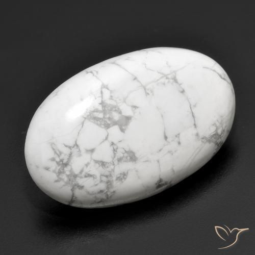 Howlita Branco acinzentado Natural 22.76ct, oval, Opaco