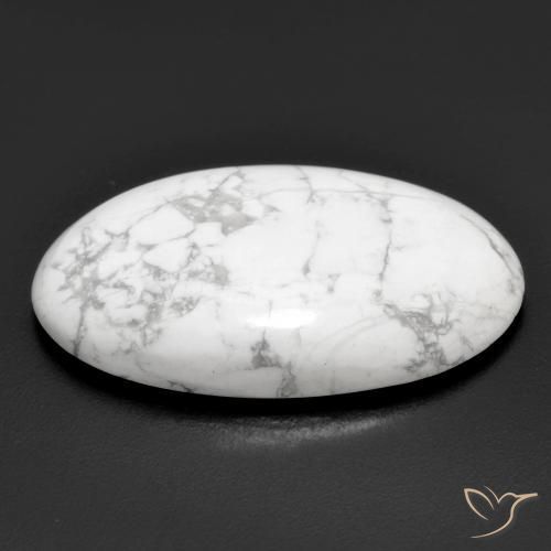 Howlita Branco acinzentado Natural 22.76ct, oval, Opaco