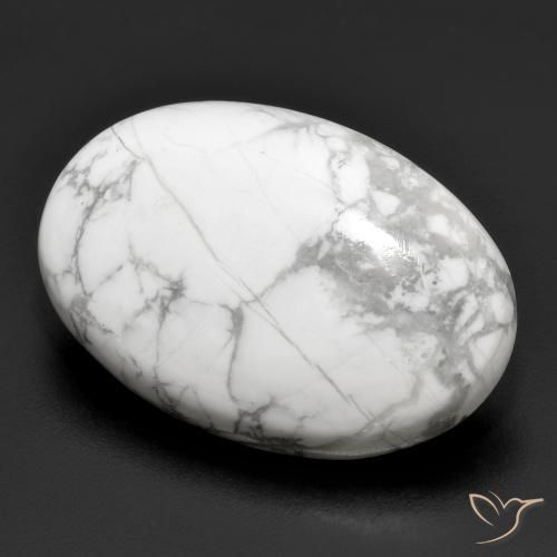Howlita Branco acinzentado Natural 31.05ct, oval, Opaco