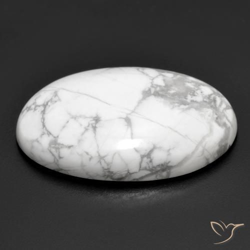 Howlita Branco acinzentado Natural 31.05ct, oval, Opaco