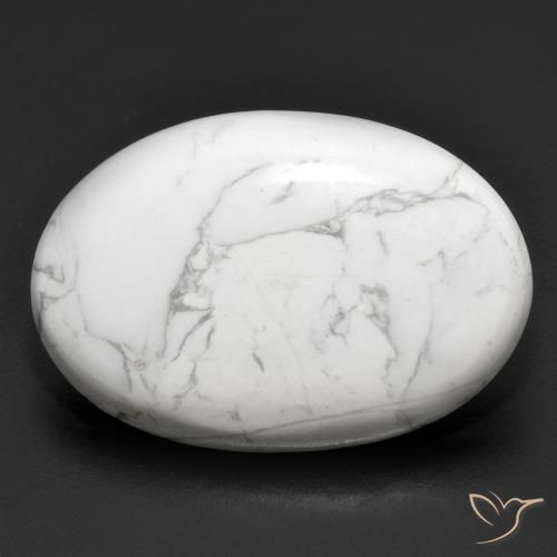 22.30ct Natural Branco acinzentado Howlita, oval, Opaco