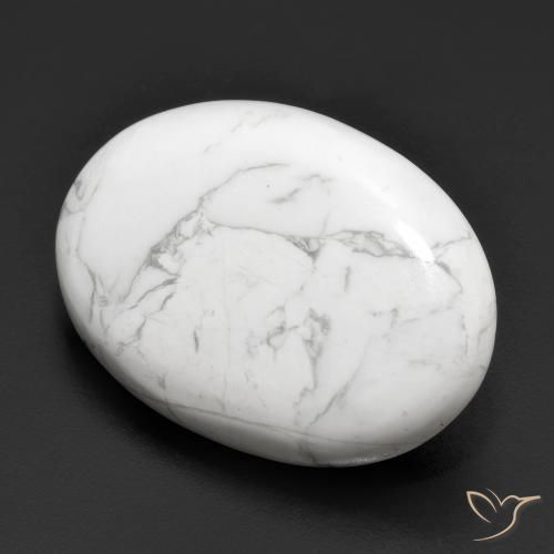 Howlita Branco acinzentado Natural 22.30ct, oval, Opaco