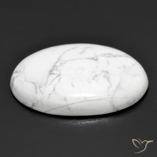 Howlita Branco acinzentado Natural 22.30ct, oval, Opaco
