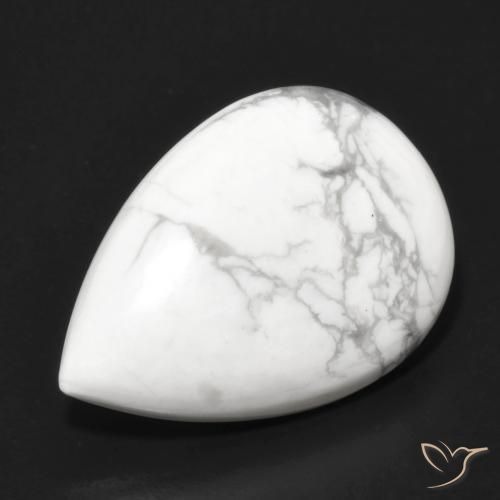 Howlita Branco acinzentado Natural 15.18ct, Formato de pêra, Opaco