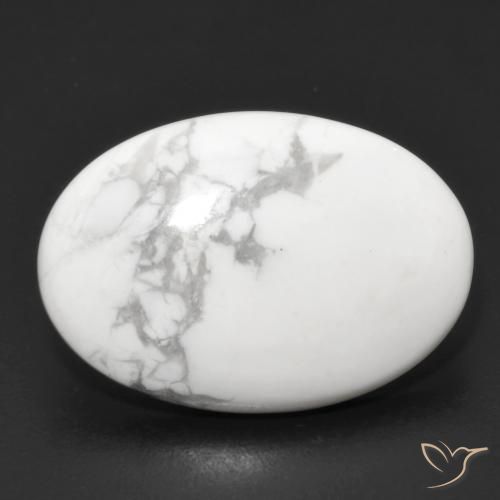 14.05ct Natural Branco acinzentado Howlita, oval, Opaco