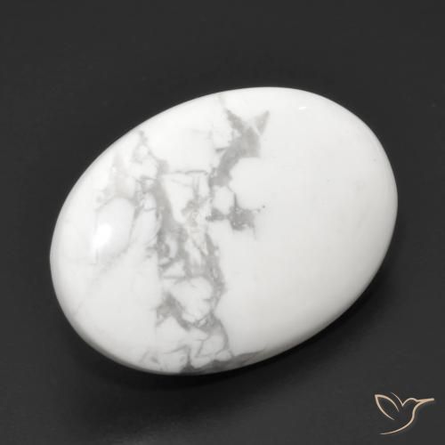 Howlita Branco acinzentado Natural 14.05ct, oval, Opaco
