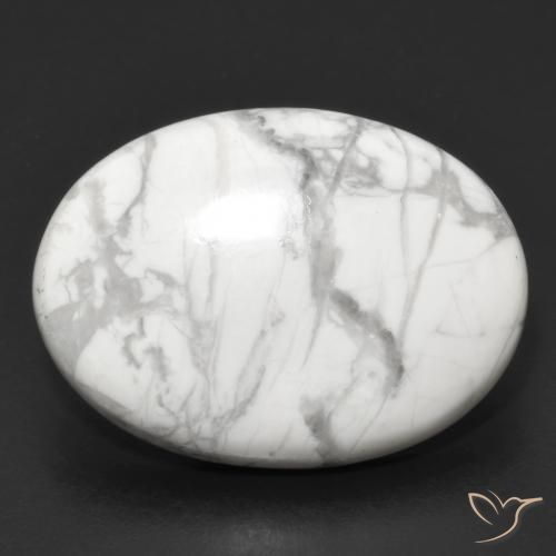 18.91ct Natural Branco acinzentado Howlita, oval, Opaco