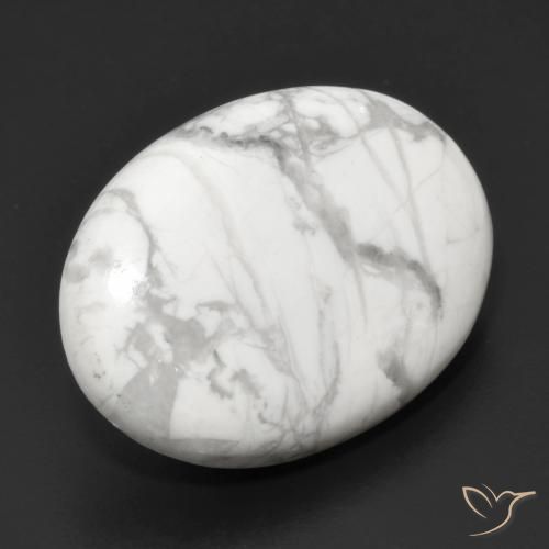 Howlita Branco acinzentado Natural 18.91ct, oval, Opaco