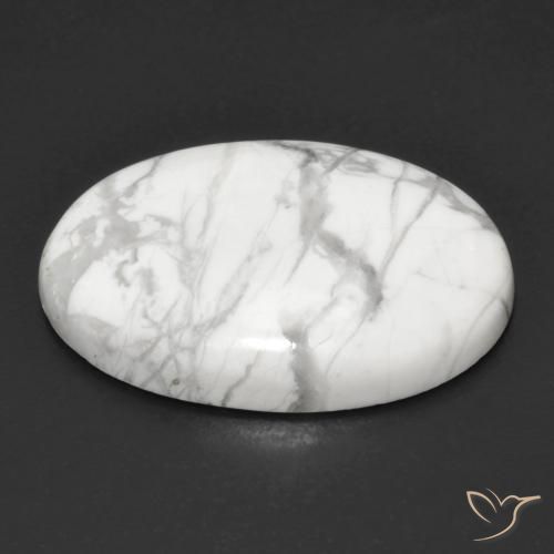 Howlita Branco acinzentado Natural 18.91ct, oval, Opaco