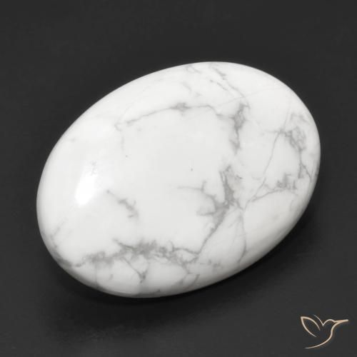 Howlita Branco acinzentado Natural 15.06ct, oval, Opaco