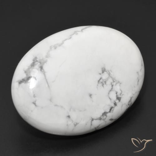 Howlita Branco acinzentado Natural 30.49ct, oval, Opaco