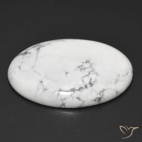 Howlita Branco acinzentado Natural 30.49ct, oval, Opaco