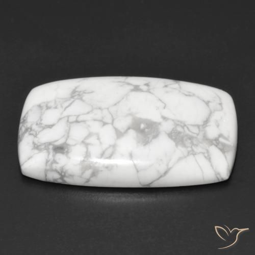 Howlita Branco acinzentado Natural 23.89ct, Almofada, Opaco