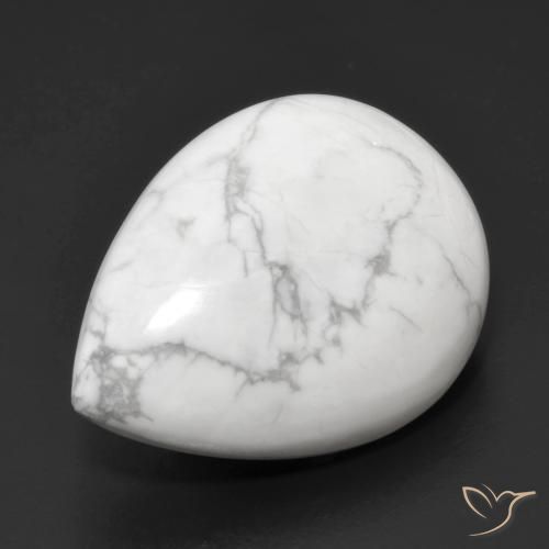 22.27ct Natural Branco acinzentado Howlita, Formato de pêra, Opaco