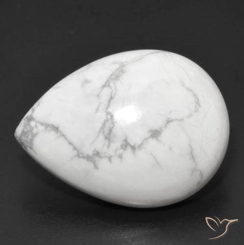 Howlita Branco acinzentado Natural 22.27ct, Formato de pêra, Opaco
