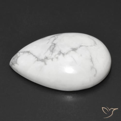 Howlita Branco acinzentado Natural 22.27ct, Formato de pêra, Opaco