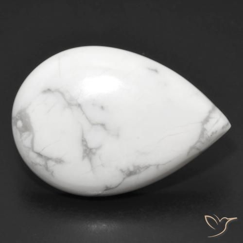 23.64ct Natural Branco acinzentado Howlita, Formato de pêra, Opaco