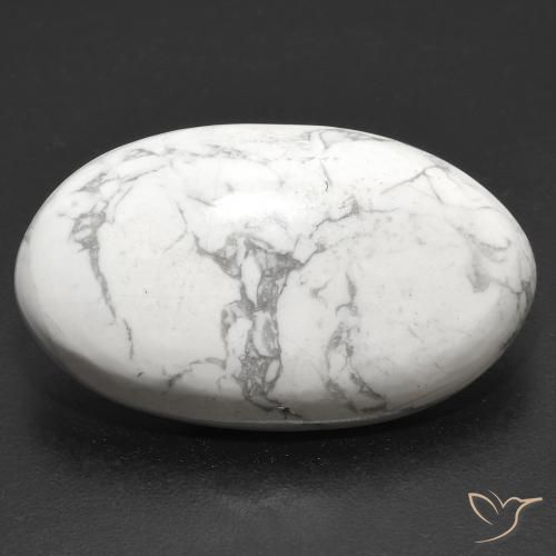 22.94ct Natural Branco acinzentado Howlita, oval, Opaco