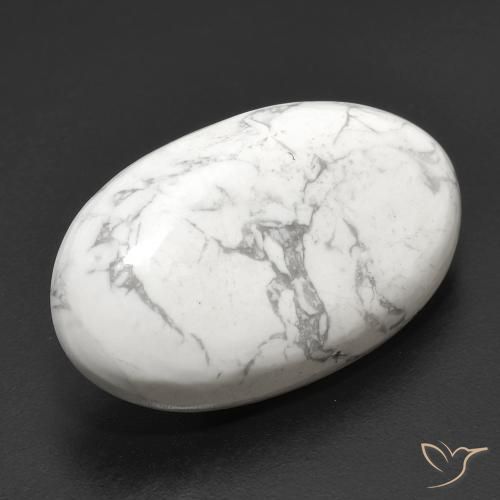 Howlita Branco acinzentado Natural 22.94ct, oval, Opaco