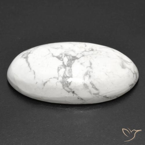 Howlita Branco acinzentado Natural 22.94ct, oval, Opaco