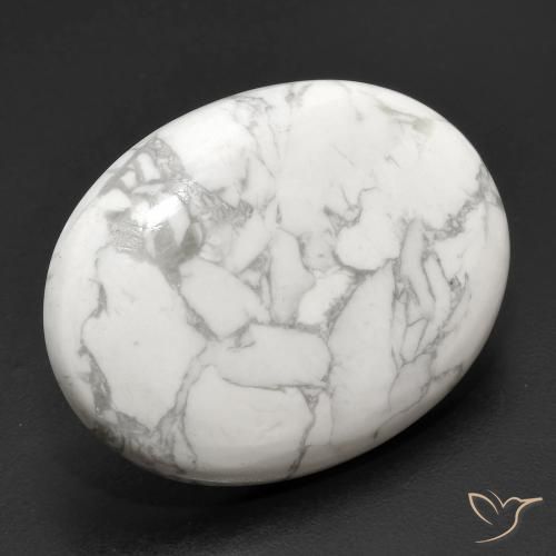 Howlita Branco acinzentado Natural 23.16ct, oval, Opaco