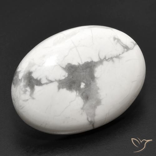 Howlita Branco acinzentado Natural 18.95ct, oval, Opaco