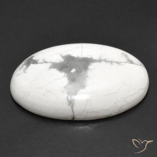 Howlita Branco acinzentado Natural 18.95ct, oval, Opaco