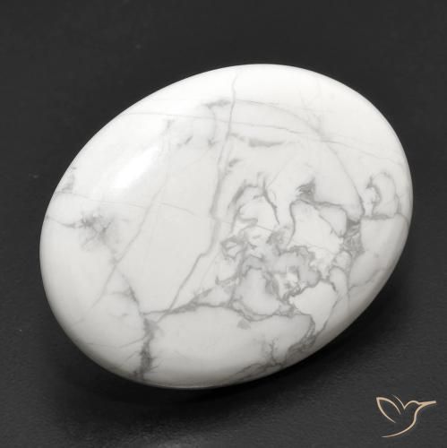 Howlita Branco acinzentado Natural 16.35ct, oval, Opaco