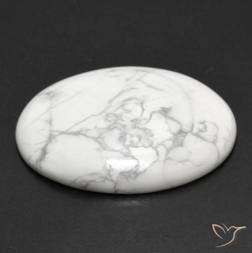 Howlita Branco acinzentado Natural 16.35ct, oval, Opaco