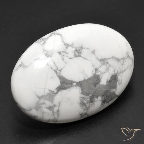 Howlita Branco acinzentado Natural 26.30ct, oval, Opaco