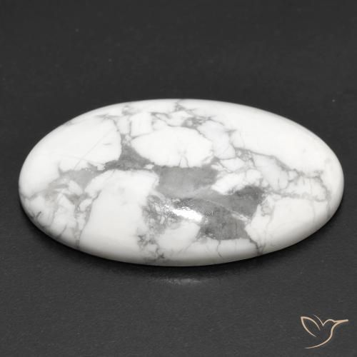 Howlita Branco acinzentado Natural 26.30ct, oval, Opaco