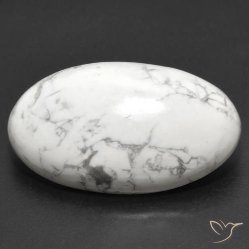 22.32ct Natural Branco acinzentado Howlita, oval, Opaco