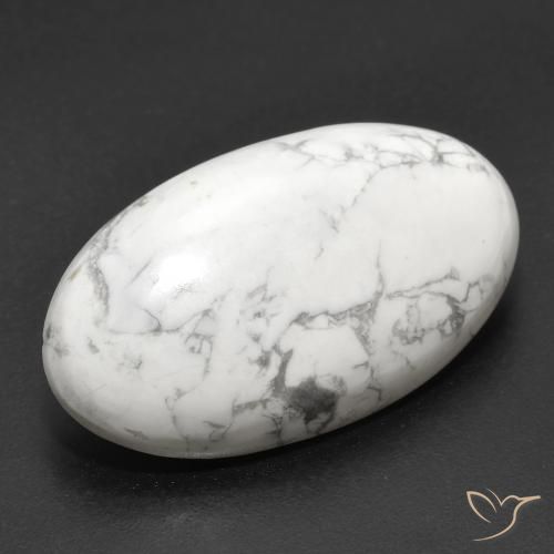 Howlita Branco acinzentado Natural 22.32ct, oval, Opaco