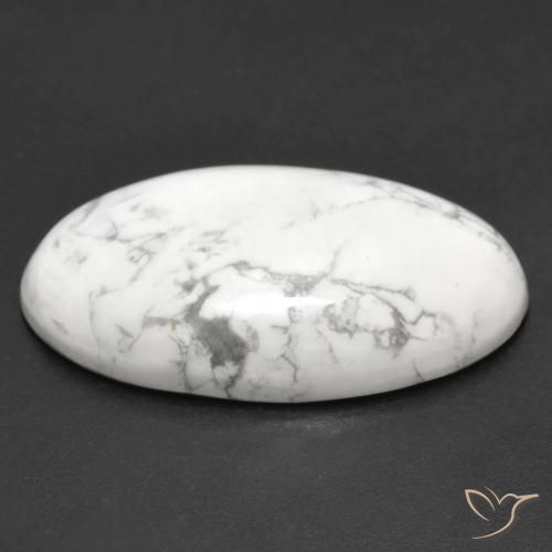 Howlita Branco acinzentado Natural 22.32ct, oval, Opaco