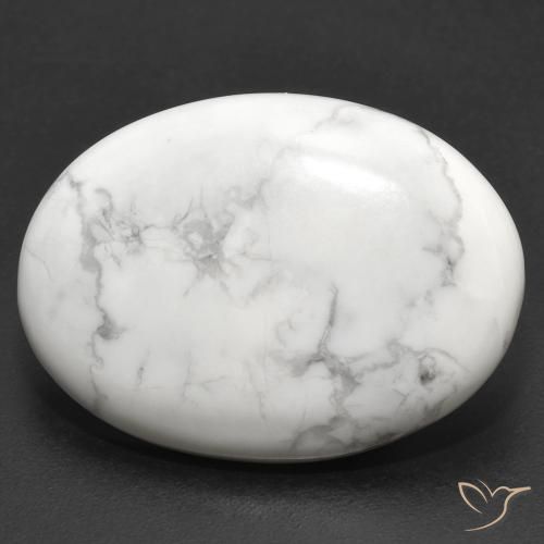 23.87ct Natural Branco acinzentado Howlita, oval, Opaco
