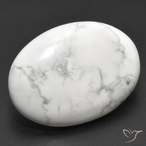 Howlita Branco acinzentado Natural 23.87ct, oval, Opaco