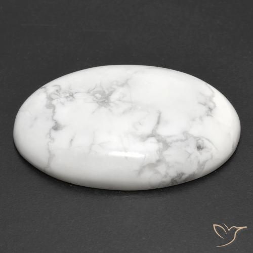 Howlita Branco acinzentado Natural 23.87ct, oval, Opaco