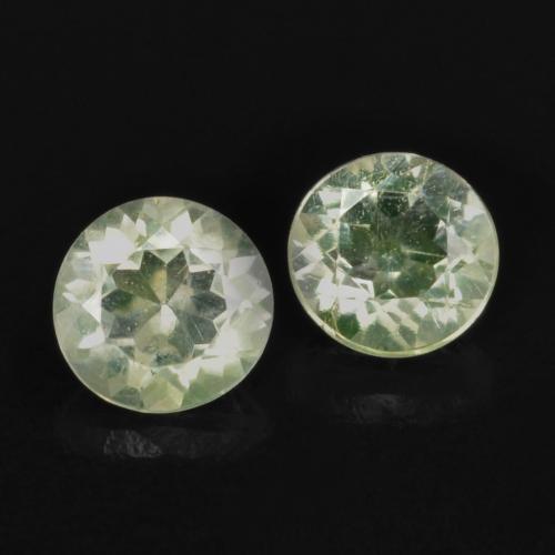 Pedras preciosas de opala hialita verde natural de 0,23 ct, corte redondo, transparente