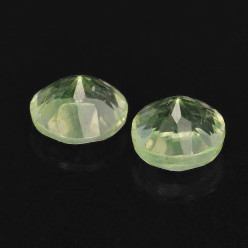 Pedras preciosas de opala hialita verde natural de 0,23 ct, corte redondo, transparente