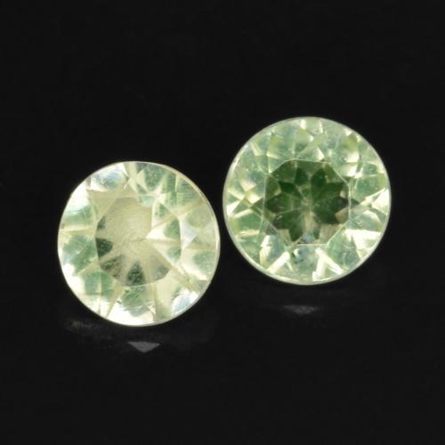 Pedras preciosas de opala hialita verde natural de 0,19 ct, corte redondo, translúcido